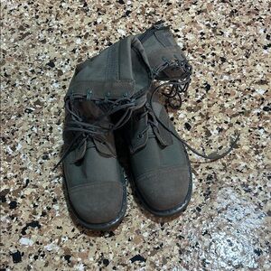 Green Lace-Up Boots with inside zipper military size